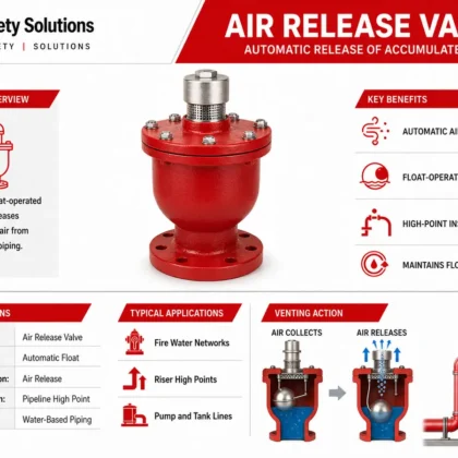 Automatic air release valve installed at a fire-water pipeline high point