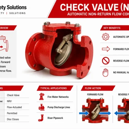 Check valve NRV cutaway showing forward flow and reverse closure