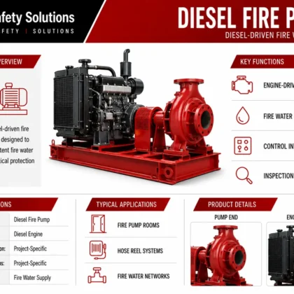 Diesel fire pump technical details for engine-driven fire water supply