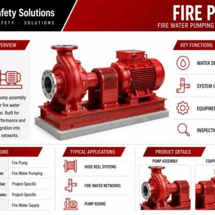 Fire pump technical details for fire water supply systems