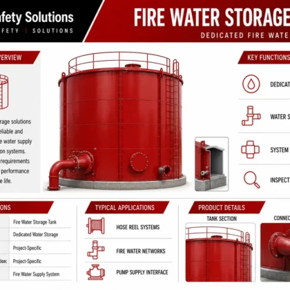 Fire water storage tank technical details for dedicated fire water supply