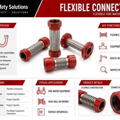 Flexible connectors technical details for fire water equipment connections