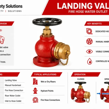 Landing valve with handwheel and capped fire hose outlet