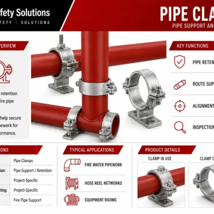Pipe clamps technical details for fire water pipe support