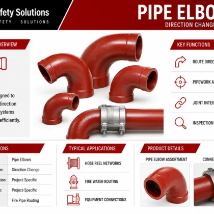 Pipe elbows technical details for fire pipe network routing