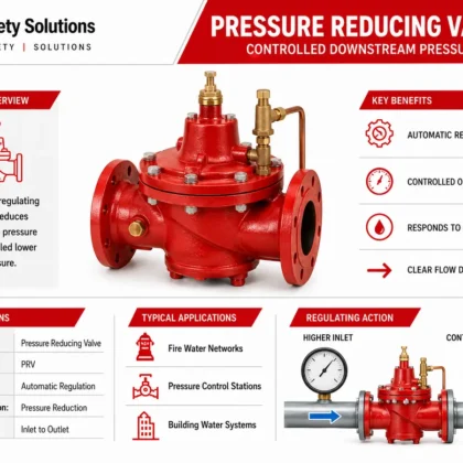 Pressure reducing valve for controlled downstream water pressure