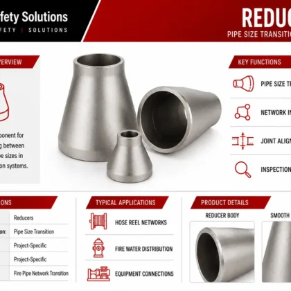 Reducers technical details for fire pipe network transitions
