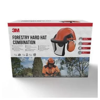3M Forestry Hard Hat Combination Safety Kit G3000CUVFORESTC1, Helmet, Earmuffs, Stainless Steel Mesh Faceshield, 1 Kit/Pack — catalogue product image