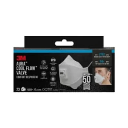 3M Aura Comfort Cool Flow Particulate Respirator 9322+, FFP2, Valved, 2/Pack — catalogue product image