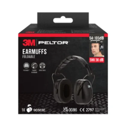 3M Earmuffs Foldable Headband 90563E, SNR value 30 dB, Black — catalogue product image
