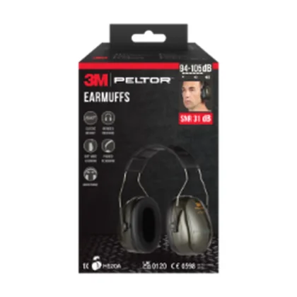 3M PELTOR Optime II Earmuffs H520A, SNR value 31 dB, Green — catalogue product image