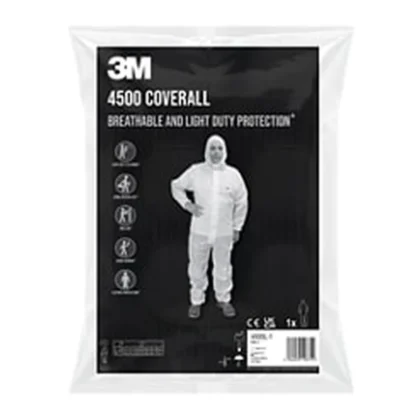 3M Protective Coverall 4500, Category 1, White, Large, 1/Pack — catalogue product image
