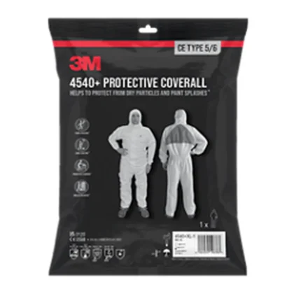 3M Protective Coverall 4540+, CE Type 5/6, White with blue triangle, Extra Large, 1/Pack — catalogue product image
