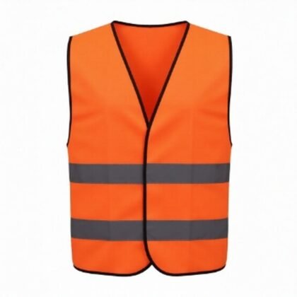 Orange Reflective Polyester Safety Vest – 120 GSM - supplier catalogue image