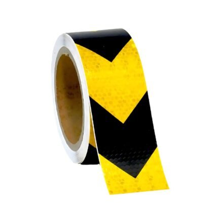 Black and Yellow Reflective Arrow Tape – 2in × 25m