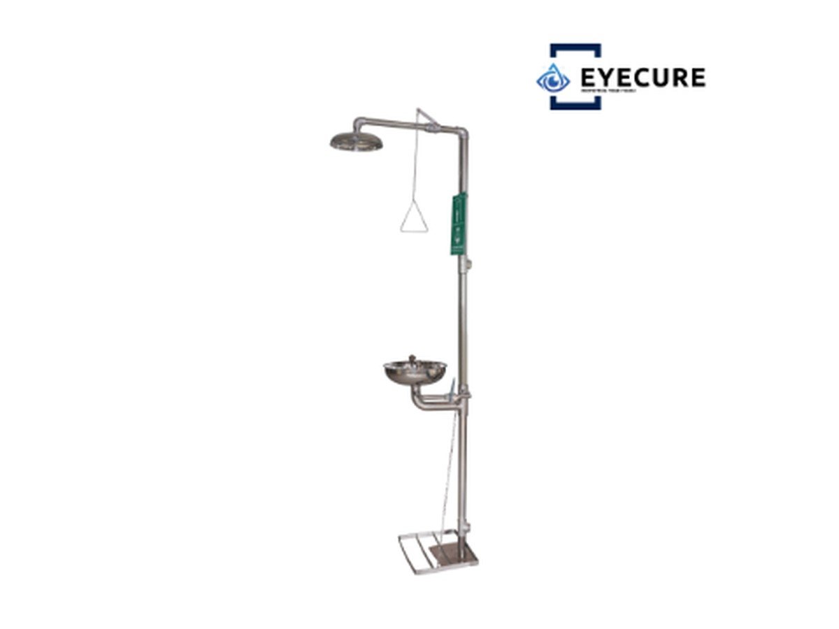 EYECURE SS-S150 Stainless Steel Eyewash Station With Safety Shower Combination Unit