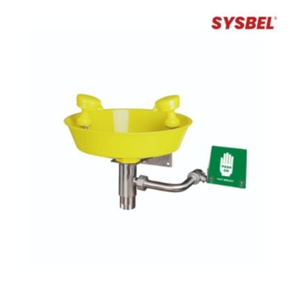 SYSBEL WG7023Y Stainless Steel and AES Plastic Wall Mounted Basin Eyewash Station