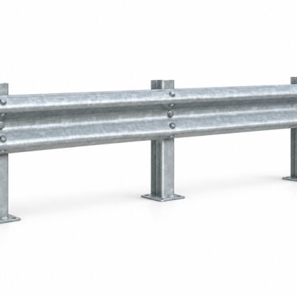 Galvanised Steel Road Guard Rail - illustrative product view