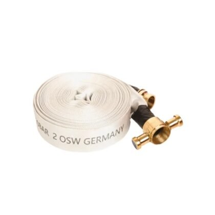 2.5-Inch White Fire Hose 30m with Brass Couplings