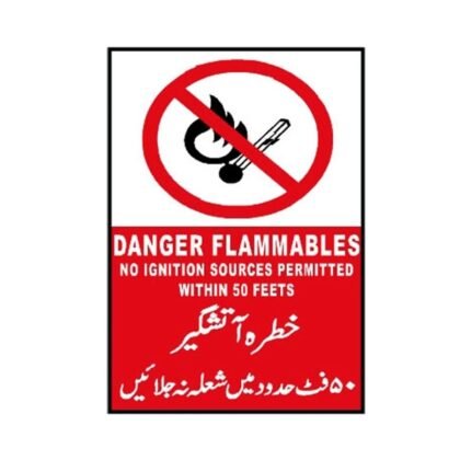 Flammable No Ignition Sources Sign