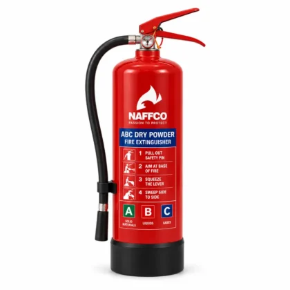 NAFFCO ABC Dry Powder Fire Extinguisher – 3kg technical specifications and application infographic