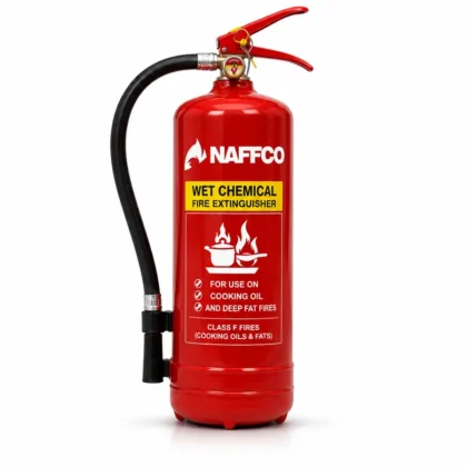 NAFFCO Wet Chemical Fire Extinguisher – 3L technical specifications and application infographic
