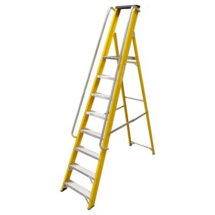 Fibreglass Platform Ladder with Guard Rail