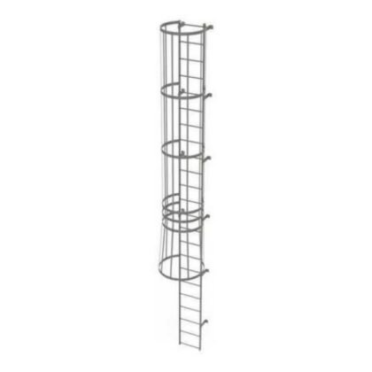 Fixed Wall-Mounted Safety Cage Ladder