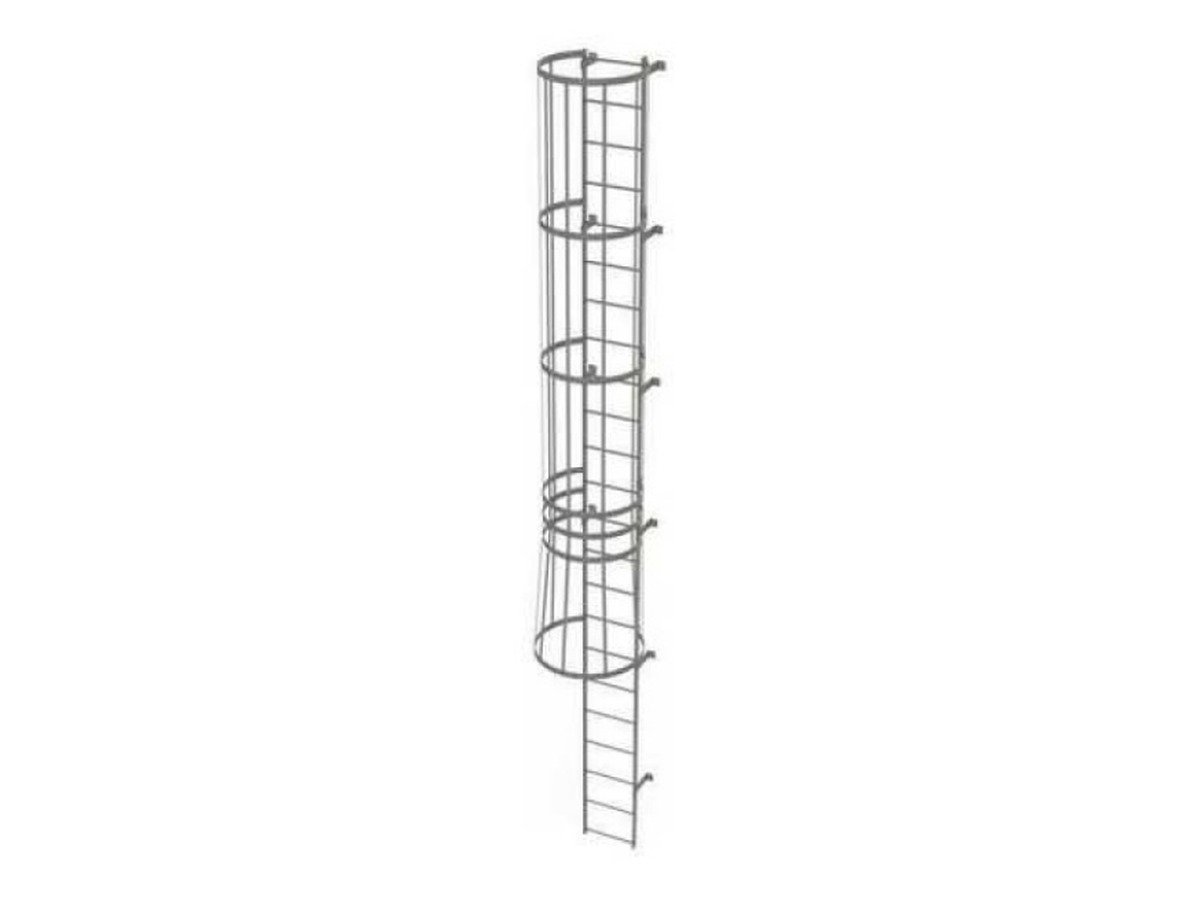 Fixed Wall-Mounted Safety Cage Ladder
