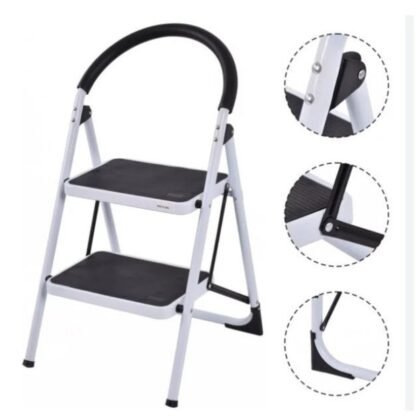 White Steel Folding Step Ladder