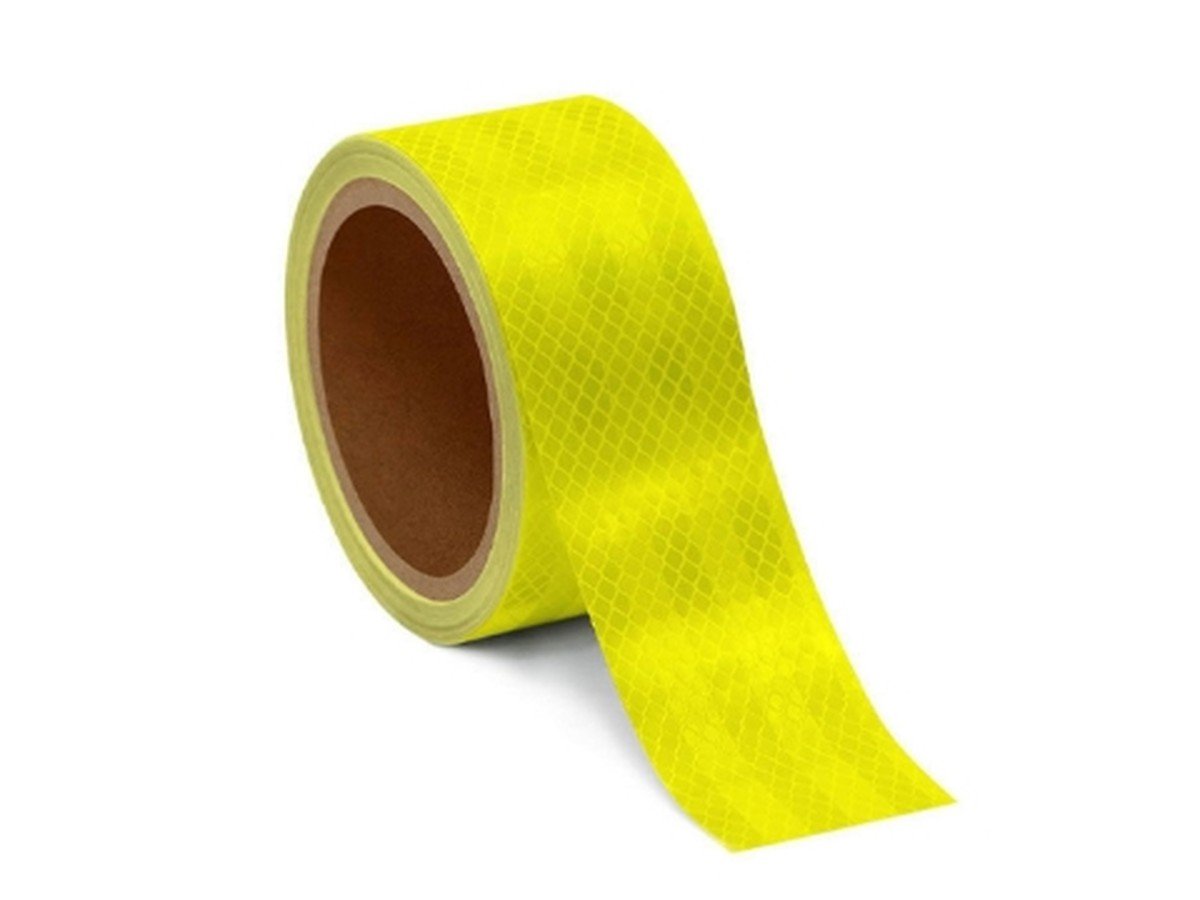 Yellow Diamond-Pattern Reflective Tape – 2 Inch × 25 m