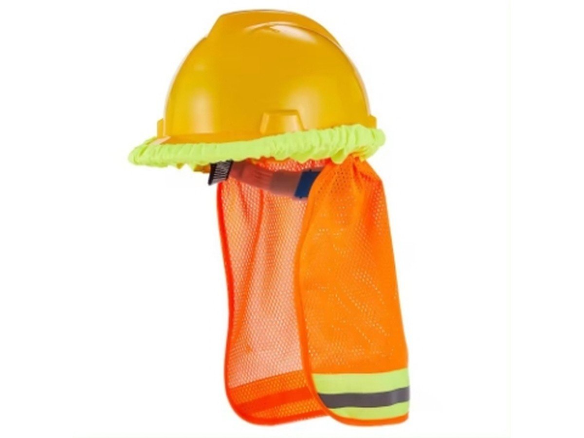 Full-Brim Helmet Sunshade with Mesh Neck Cover - supplier catalogue image