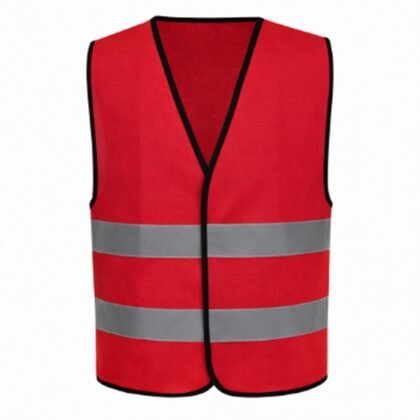 Red Reflective Polyester Safety Vest – 120 GSM - supplier catalogue image