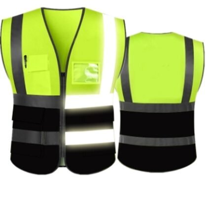 Yellow/Black Two-Tone Mesh Safety Vest - supplier catalogue image