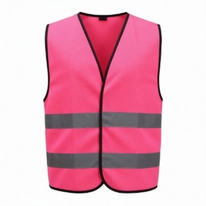Pink Reflective Polyester Safety Vest – 120 GSM - supplier catalogue image