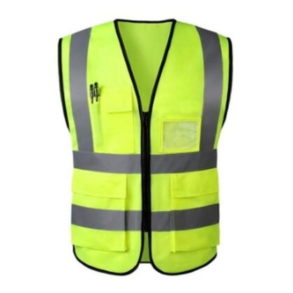 Yellow Four-Pocket Reflective Safety Vest – 140 GSM - supplier catalogue image