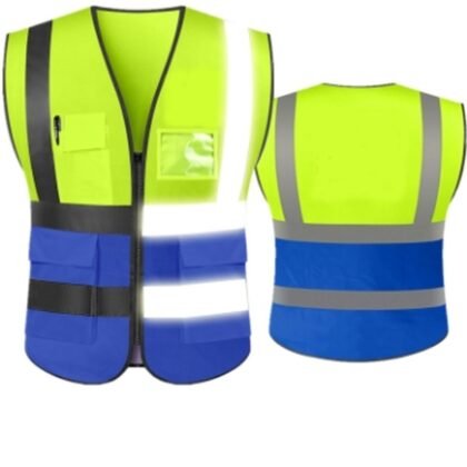 Yellow/Blue Two-Tone Mesh Safety Vest - supplier catalogue image