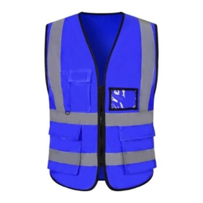 Blue Four-Pocket Reflective Safety Vest – 140 GSM - supplier catalogue image