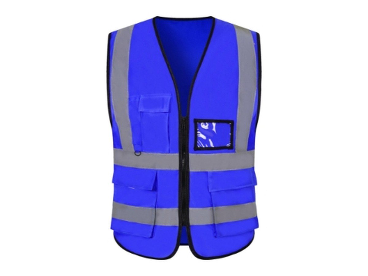 Blue Four-Pocket Reflective Safety Vest – 140 GSM - supplier catalogue image