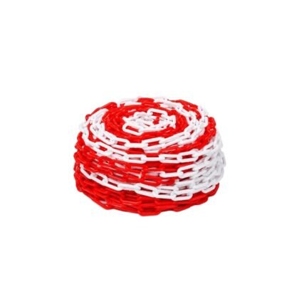 Red and White Plastic Barrier Chain – 6 mm, 20 m product photograph